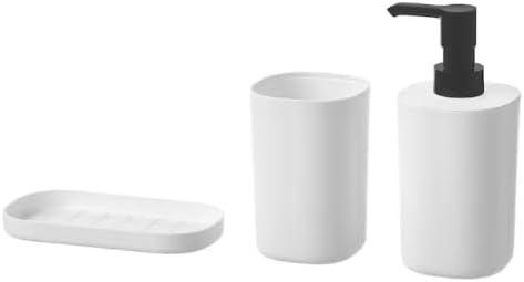 Modern Bathroom Accessories Set 3-Piece White 1