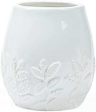 FORLONG Ceramic Embossed Leaves Bathroom Set 4 Piece