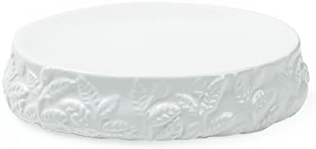 FORLONG Ceramic Embossed Leaves Bathroom Set 4 Piece