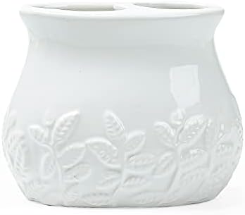 FORLONG Ceramic Embossed Leaves Bathroom Set 4 Piece