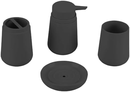 Modern 4-Piece Bathroom Accessories Set in Blush Pink