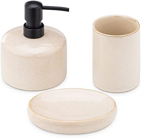Navaris Ceramic Bathroom Accessories Set 3 Pieces