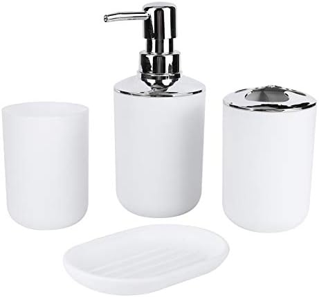 4Pcs Bathroom Accessories Set in White