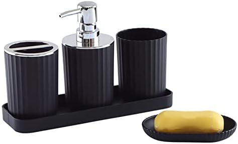 Bothyi 5 Piece Modern Bathroom Accessory Set Black