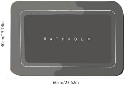 Quick Absorption Dark Gray Bath Mat with Non-Slip Rubber Bottom