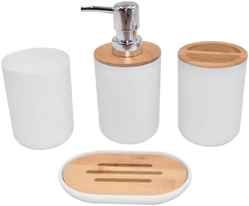 Wedhapy Bathroom Bin and Toilet Brush Set 4PCS