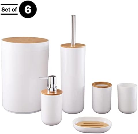 6-Piece Bathroom Accessories Set - White