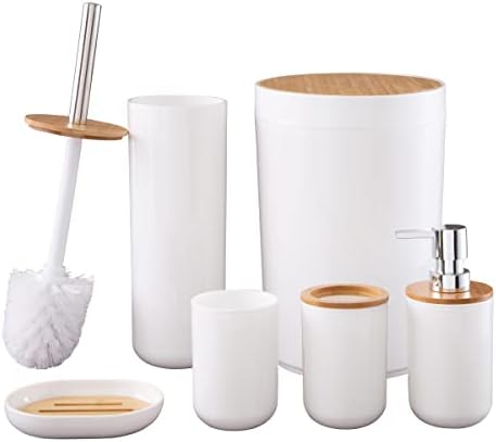 6-Piece Bathroom Accessories Set - White