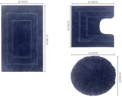 BH Home Linen 3-Piece Ultra Soft Bath Rug Set