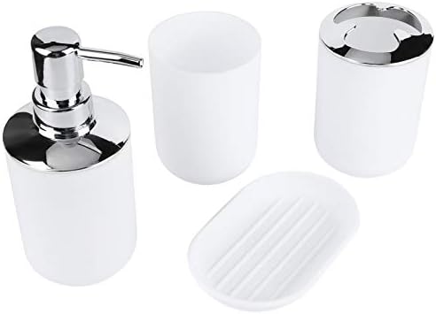 4Pcs Bathroom Accessories Set in White