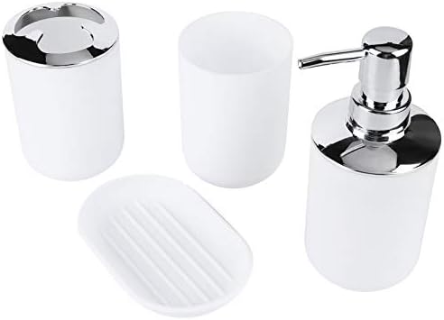 4Pcs Bathroom Accessories Set in White