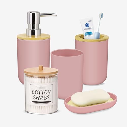 IMAVO Pink Bathroom Accessories Set 5 Piece
