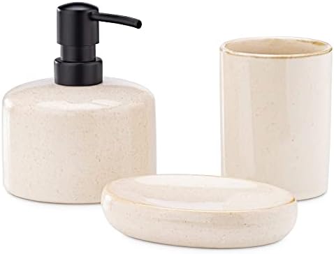 Navaris Ceramic Bathroom Accessories Set 3 Pieces