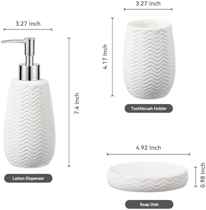 JOLOSK White Ceramic Bathroom Accessories Set 3pcs 1