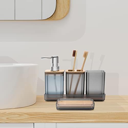 FEILANDUO 5 Pcs Bathroom Accessory Set Grey