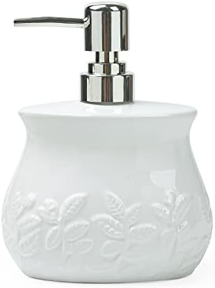 FORLONG Ceramic Embossed Leaves Bathroom Set 4 Piece