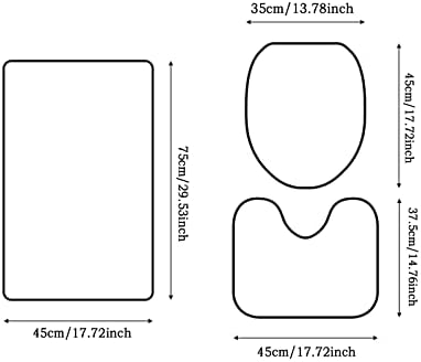 LLXIAO Non-Slip 3-Piece Bathroom Rug Set