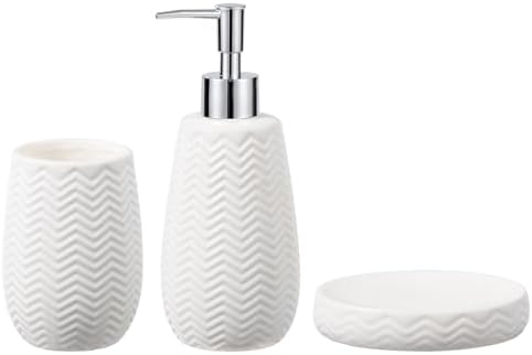 JOLOSK White Ceramic Bathroom Accessories Set 3pcs 1