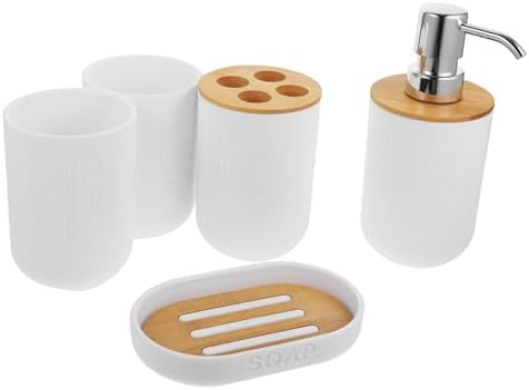 Cabilock Bathroom Cup Set 5pc Maroon