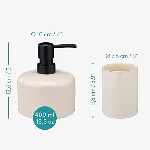 Navaris Ceramic Bathroom Accessories Set 3 Pieces