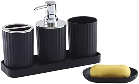 Bathroom Accessory Set of 5 - Black