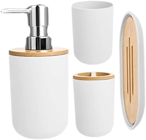 Wedhapy Bathroom Bin and Toilet Brush Set 4PCS