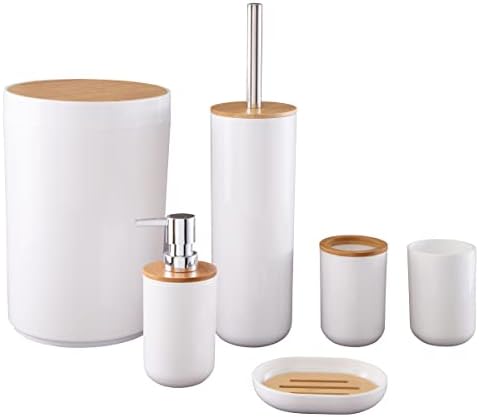 6-Piece Bathroom Accessories Set - White