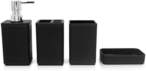 Liuonnam 4-Piece Bathroom Accessories Set Black