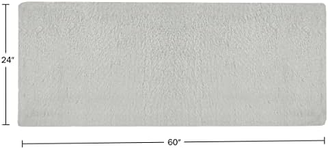 Home-Complete Faux Fur Bath Mat - Silver