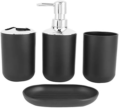 Tomotato 4 Pc Matte Black Bathroom Accessories Set 1