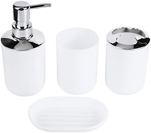 4Pcs Bathroom Accessories Set in White