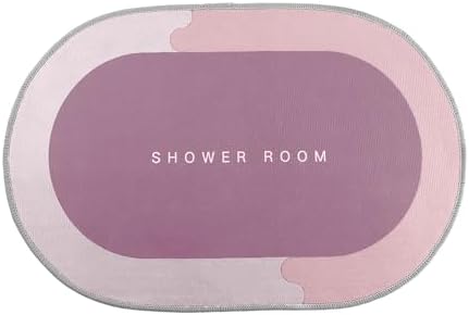 Quick Absorption Bathroom Mat with Non-Slip Rubber Backing Pink