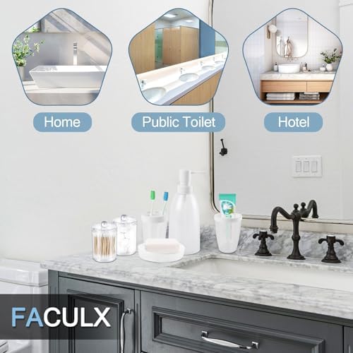 FACULX 8-Piece Bathroom Accessories Set White