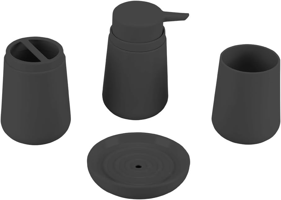 Modern 4-Piece Bathroom Accessories Set in Blush Pink