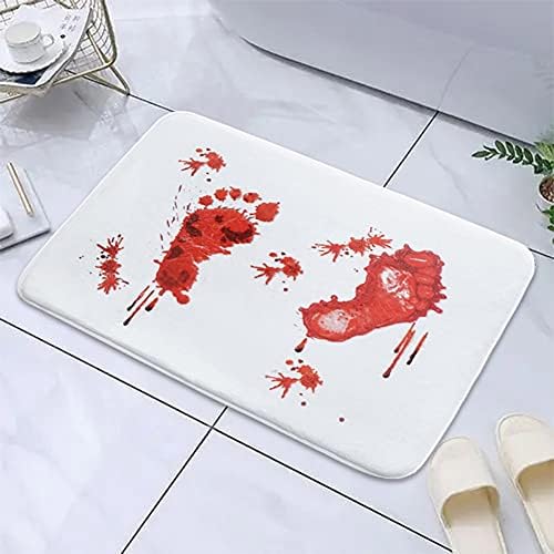 Ochine Halloween Bloody Footprint Door Mat Rug