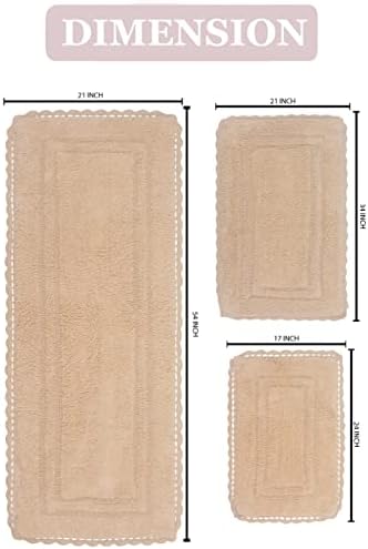 Home Weavers Reversible Cotton Bath Mat Set 3 Piece