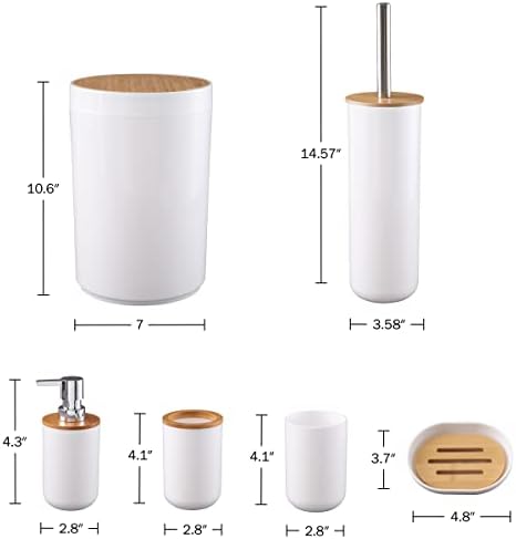 6-Piece Bathroom Accessories Set - White