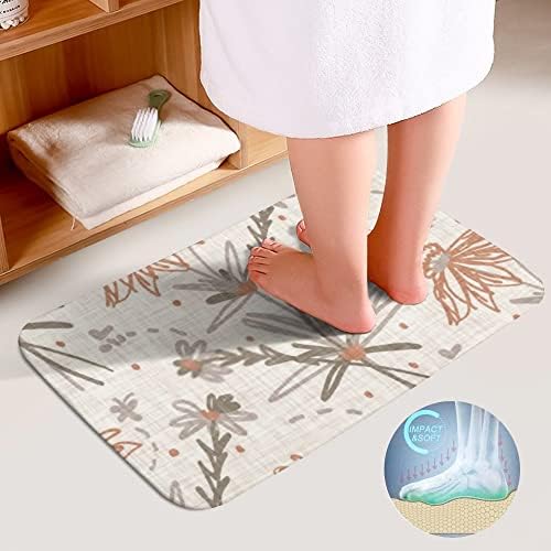 ZHONGJI 3 Piece Bath Rug Set Floral Pattern Non-Slip