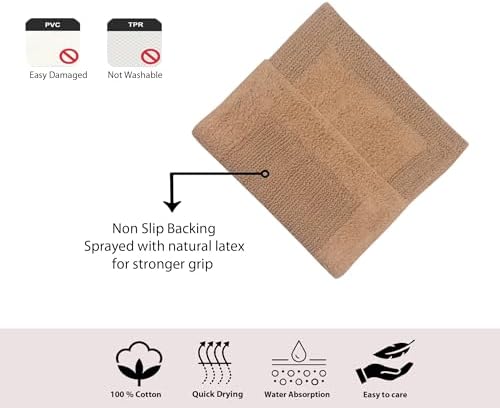 Home Weavers Luxury 100 Cotton Reversible Bath Rug Set 1