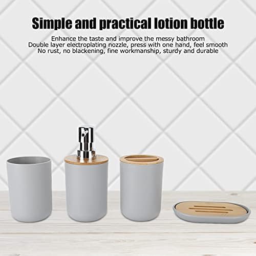 4Pcs Bamboo Bathroom Accessory Set - Waterproof and Sustainable