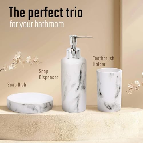 Bodico Marble Bathroom Accessory Set 3-Piece