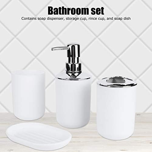 4Pcs Bathroom Accessories Set in White