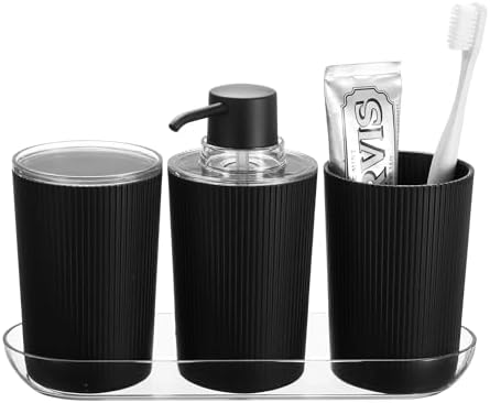 iDesign 4-Piece Bath Accessories Set with Tray