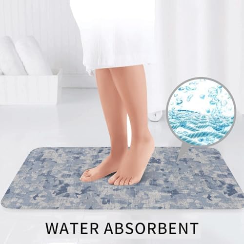 French Linen Mottled Print 3-Piece Bath Rug Set