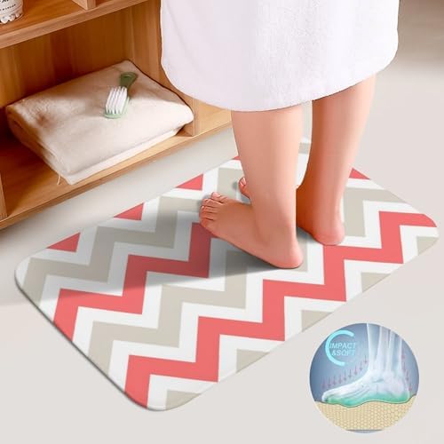 3 Piece Bathroom Mat Set with Non-Slip Absorbent Linen Rugs