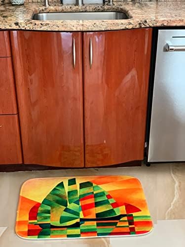 3dRose Bath Rug Mat - Glass Metal Tile Design