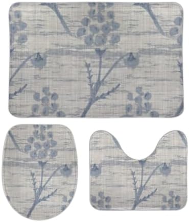 ZHONGJI 3-Piece Bath Rug Set Coral Velvet Non-Slip