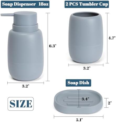 UHEY HOME 4 Piece Bathroom Accessory Set