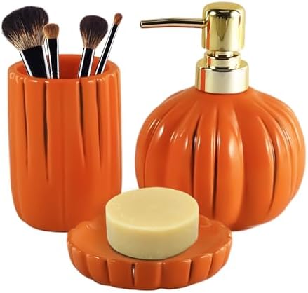 YabcY Pumpkin Bathroom Accessories Set 3PC 1