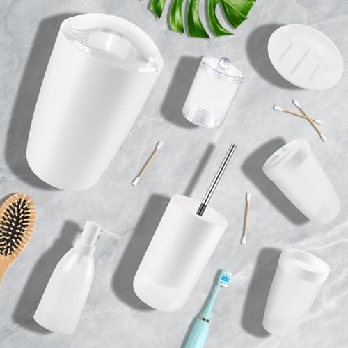 FACULX 8-Piece Bathroom Accessories Set White
